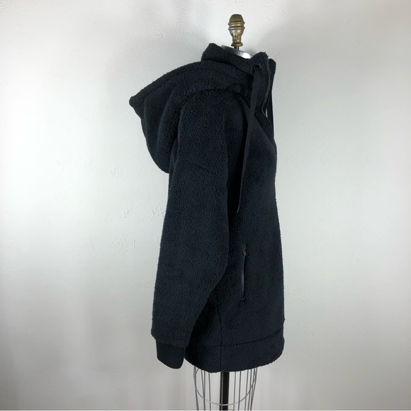 Athleta | Black Fuzzy Fleece Ultra Warm Long Jacket - Picture 6 of 8